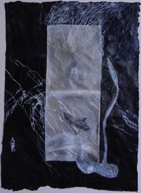 Rowing to the Other Side
Mixed media on Nepalese paper, 28 x 20cm Rowing to the Other Side
Mixed media on Nepalese paper, 28 x 20cm